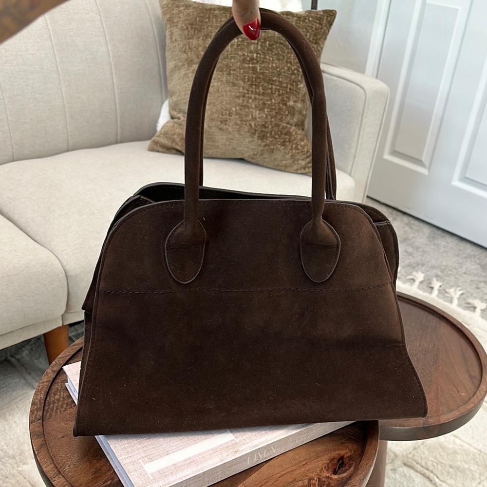 Faux Suede Brown Tote